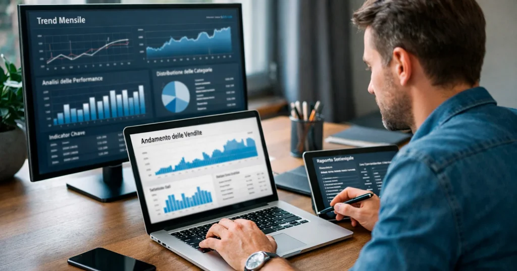 Persona che utilizza strumenti digitali per analizzare scommesse