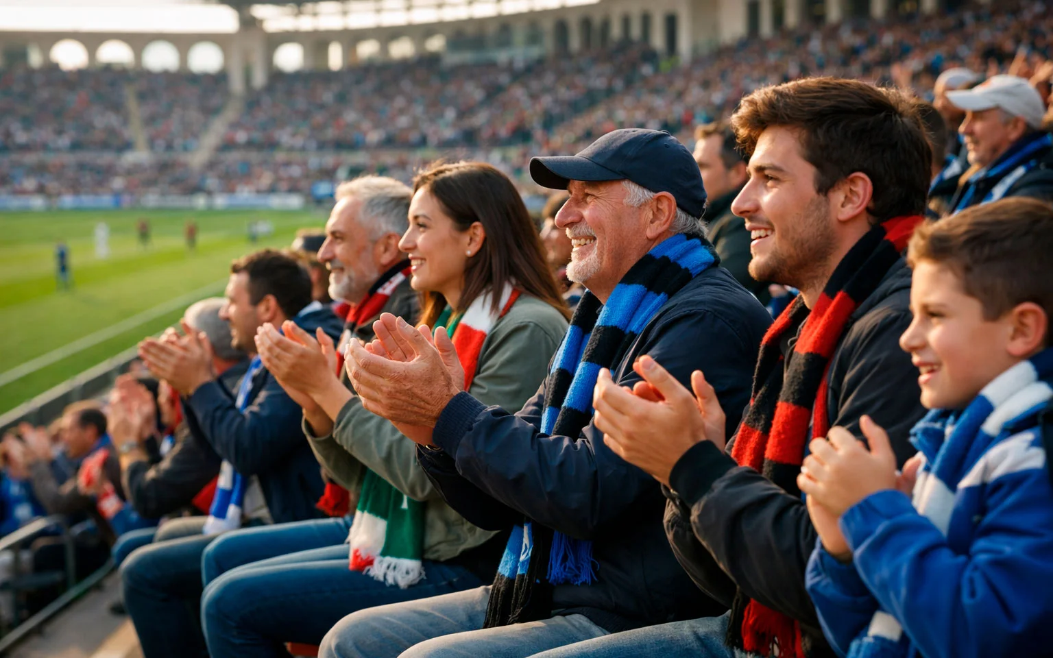 Tifosi che guardano partita di Serie A in uno stadio italiano